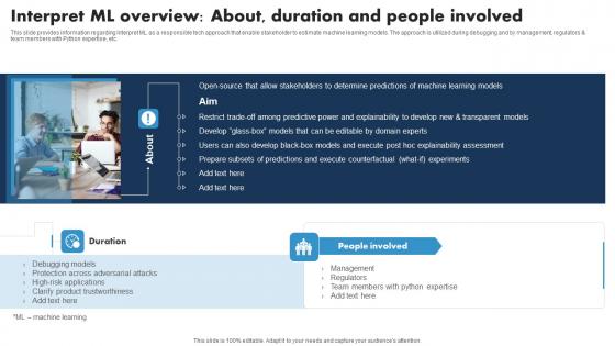 Interpret ML Overview About Duration And People Responsible Tech Guide To Manage Professional Pdf