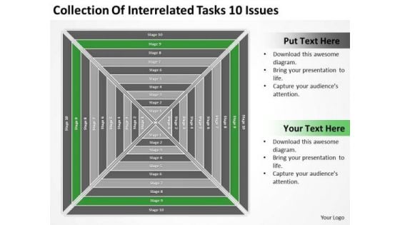 Interrelated Tasks 10 Issues Ppt Business Plan Template PowerPoint Templates