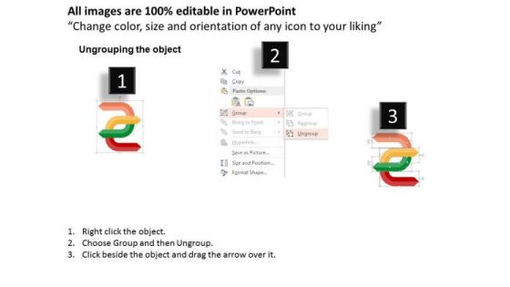 Intersecting Arrows With Icons PowerPoint Template