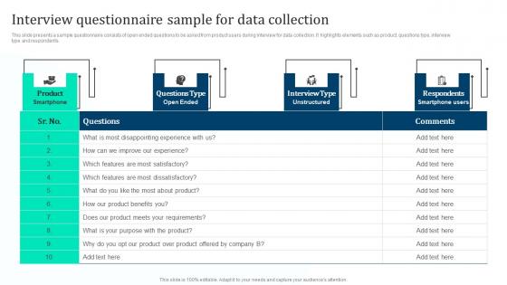 Interview Questionnaire Sample Data Marketing Intelligence Guide Data Gathering Template Pdf