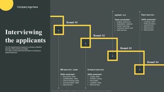 Interviewing The Applicants Organizations Guide To Talent Portrait Pdf