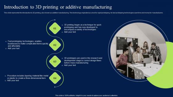 Introduction To 3D Printing Or Additive Manufacturing Elements PDF