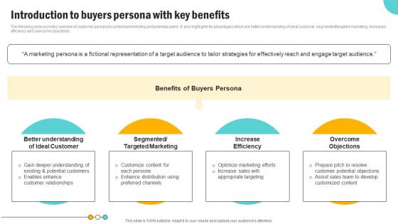 Introduction To Buyers Persona With Key Benefits Consumer Persona Development Strategy Slides Pdf