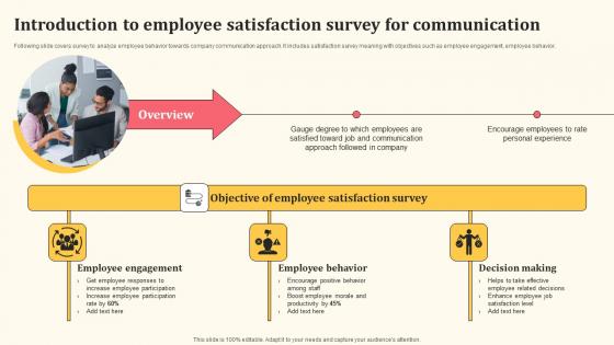 Introduction To Employee Satisfaction Survey For Communication Detailed Personnel Slides Pdf