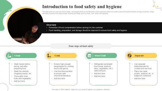 Introduction To Food Safety Quality Control Guide For Food PPT PowerPoint