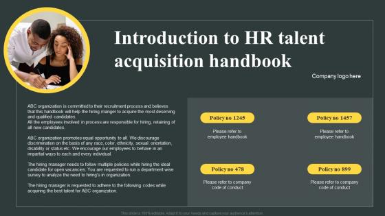 Introduction To HR Talent Acquisition Handbook Organizations Guide To Talent Information Pdf