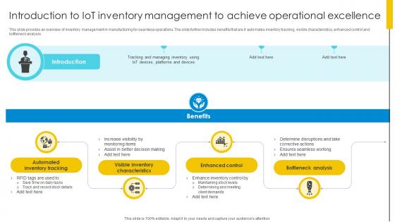 Introduction To IoT Inventory Management To Achieve Operational Optimizing Inventory Management IoT SS V