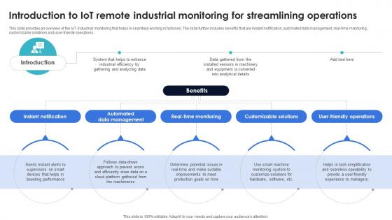 Introduction To IoT Remote Industrial Monitoring For Streamlining Optimization Of IoT Remote IoT SS V