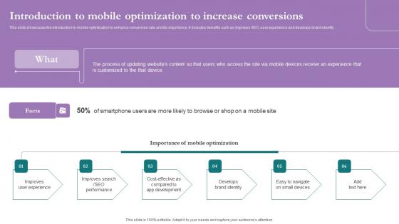 Introduction To Mobile Optimization Comprehensive Marketing Guide For Tourism Industry Template Pdf