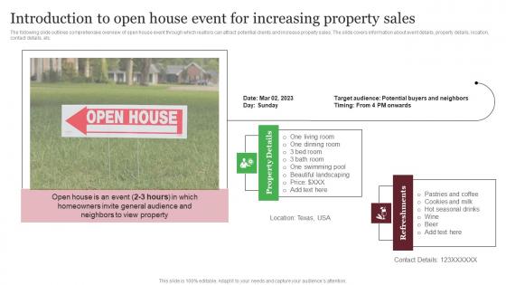 Introduction To Open House Event For Increasing Property Sales Out Of The Box Real Infographics Pdf