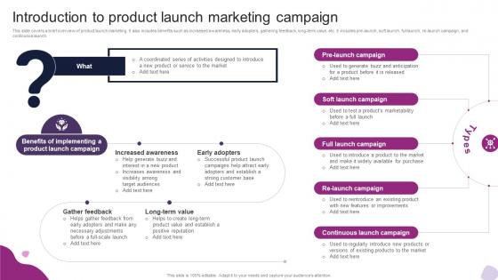 Introduction To Product Launch Marketing Campaign Powerful Marketing Techniques Strategy SS V