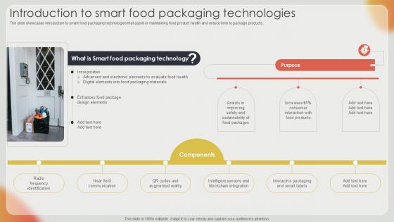 Introduction To Smart Food Packaging Effective Strategies For Strengthening Food Ppt Slide Introduction To Smart Food Packaging Effective Strategies For Strengthening Food Ppt Slide