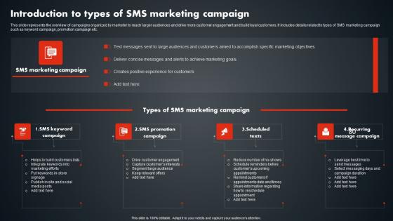 Introduction To Types Of SMS Marketing Campaign SMS Promotional Tactics Themes PDF