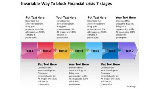 Invariable Way To Block Financial Crisis 7 Stages Flow Chart Production PowerPoint Templates