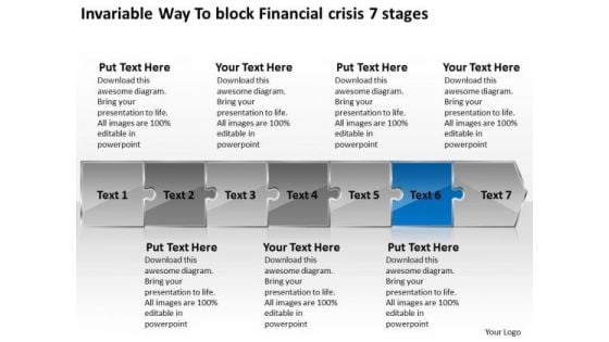 Invariable Way To Block Financial Crisis 7 Stages Flowchart Free PowerPoint Templates