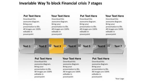 Invariable Way To Block Financial Crisis 7 Stages Making Flowchart PowerPoint Templates