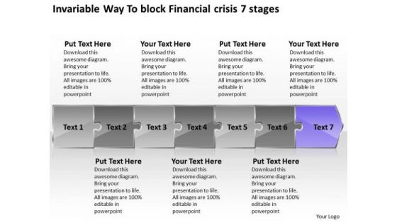 Invariable Way To Block Financial Crisis 7 Stages Ppt Flowchart PowerPoint Free Slides