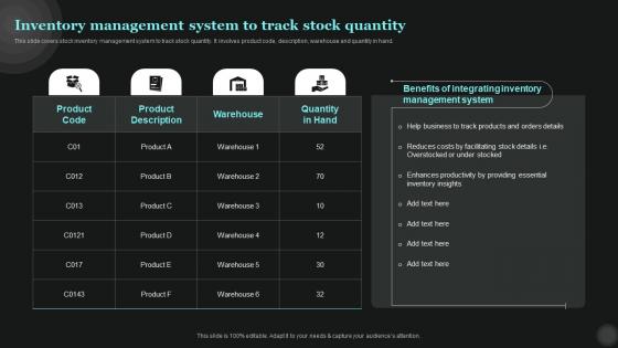 Inventory Management System To Track Stock Quantity Tech Asset Management Mockup Pdf