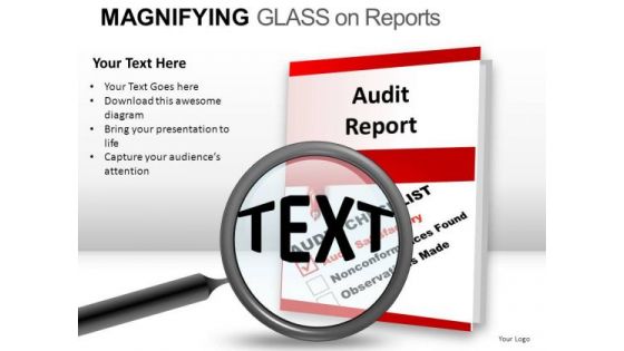 Investigation Magnifying Glass On Report PowerPoint Slides And Ppt Diagram Templates