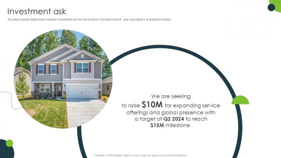 Investment Ask Land And Property Marketplace Pitch Deck PPT Example