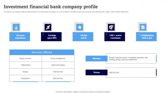 Investment Financial Bank Company Profile Professional Pdf