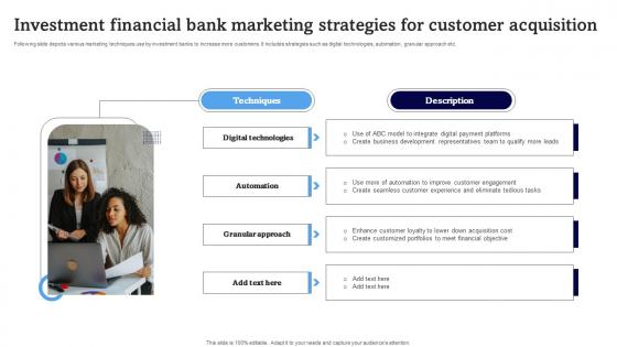 Investment Financial Bank Marketing Strategies For Customer Acquisition Structure Pdf