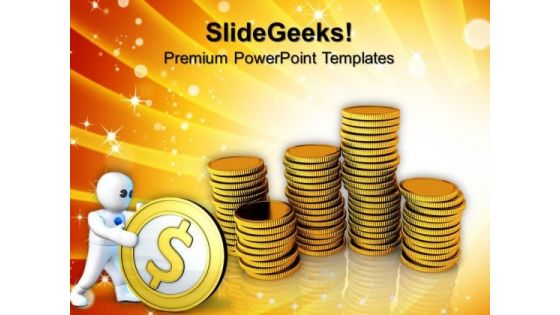 Investment Of Golden Coins Finance PowerPoint Templates And PowerPoint Themes 0912