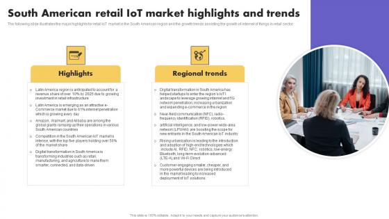 IoT Application In Global South American Retail IoT Market Highlights Themes PDF