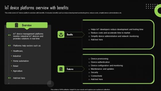 Iot Device Platforms Overview With Benefits Iot Device Management Structure Pdf