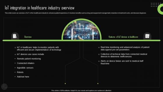 Iot Integration In Healthcare Industry Overview Iot Device Management Formats Pdf