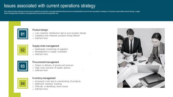 Issues Associated With Current Operations Developing Extensive Plan For Operational Formats Pdf