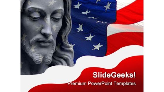 Jesus America PowerPoint Template 0610