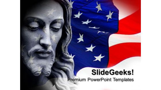 Jesus In Usa Americana PowerPoint Templates And PowerPoint Themes 0712