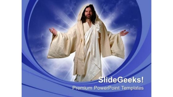 Jesus On A Cloud Church PowerPoint Templates And PowerPoint Themes 0712