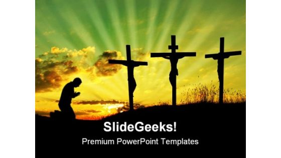 Jesus Pray Religion PowerPoint Template 0610 Jesus Pray Religion PowerPoint Template 0610