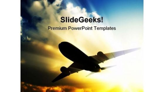 Jet Plane Transportation PowerPoint Template 0610