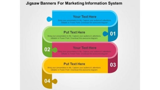 Jigsaw Banners For Marketing Information System PowerPoint Templates