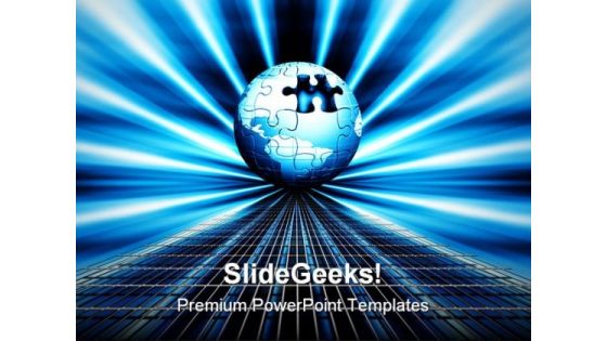 Jigsaw Globe With Puzzle Business PowerPoint Backgrounds And Templates 1210