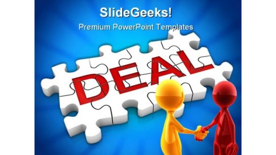 Jigsaw Puzzle Deal Business  PowerPoint Backgrounds And Templates 1210