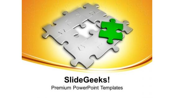 Jigsaw Puzzle With Missing Piece PowerPoint Templates Ppt Backgrounds For Slides 0413