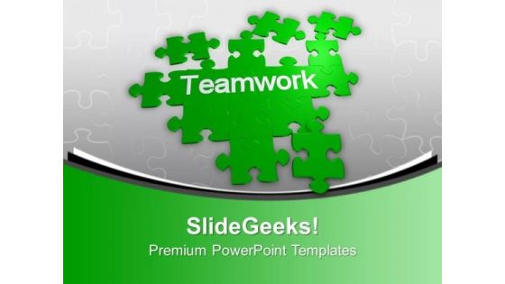 Jigsaw Puzzles Combine To Form Teamwork PowerPoint Templates Ppt Backgrounds For Slides 0113