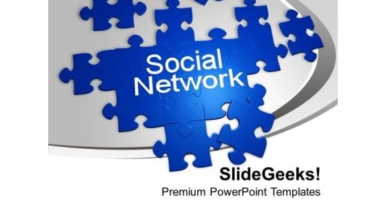 Jigsaw Puzzles Forming Social Network PowerPoint Templates Ppt Backgrounds For Slides 1212