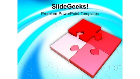Jigsaw Red Puzzle Pieces Teamwork PowerPoint Templates Ppt Backgrounds For Slides 0313