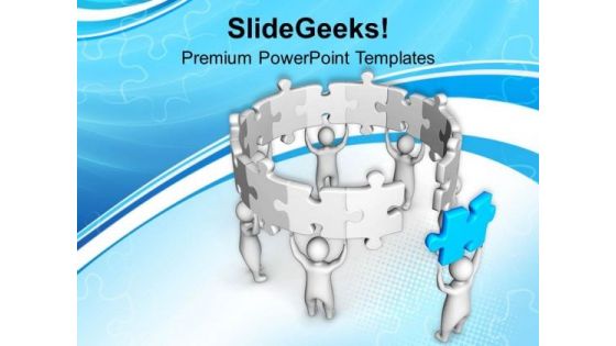 Join The Last Piece To Complete Task PowerPoint Templates Ppt Backgrounds For Slides 0513