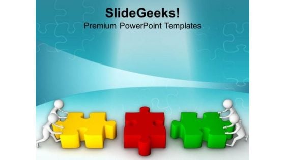 Join The Two Jigsaw Puzzles Complete PowerPoint Templates Ppt Backgrounds For Slides 0813