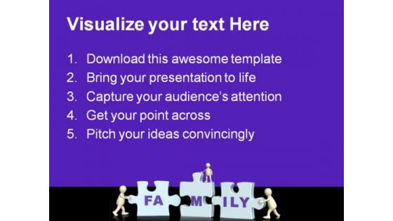 Joining Puzzle Family PowerPoint Templates And PowerPoint Backgrounds 0511