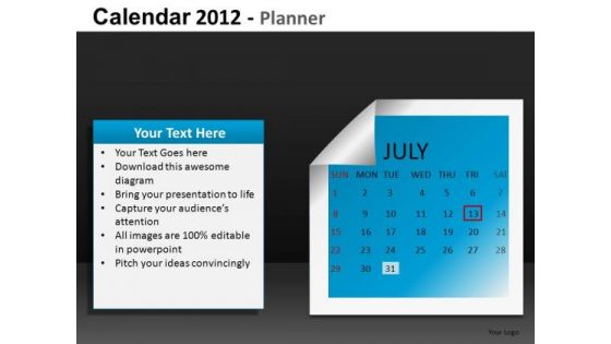 July 2012 Calendar PowerPoint Slides