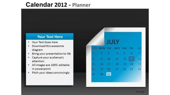 July 2012 Calendar PowerPoint Slides July 2012 Calendar PowerPoint Slides