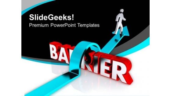 Jump Barrier For Business Growth PowerPoint Templates Ppt Backgrounds For Slides 0813