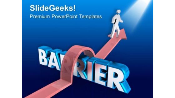 Jump The Barrier For Success PowerPoint Templates Ppt Backgrounds For Slides 0613